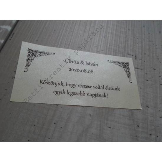 Esküvői üvegcímke